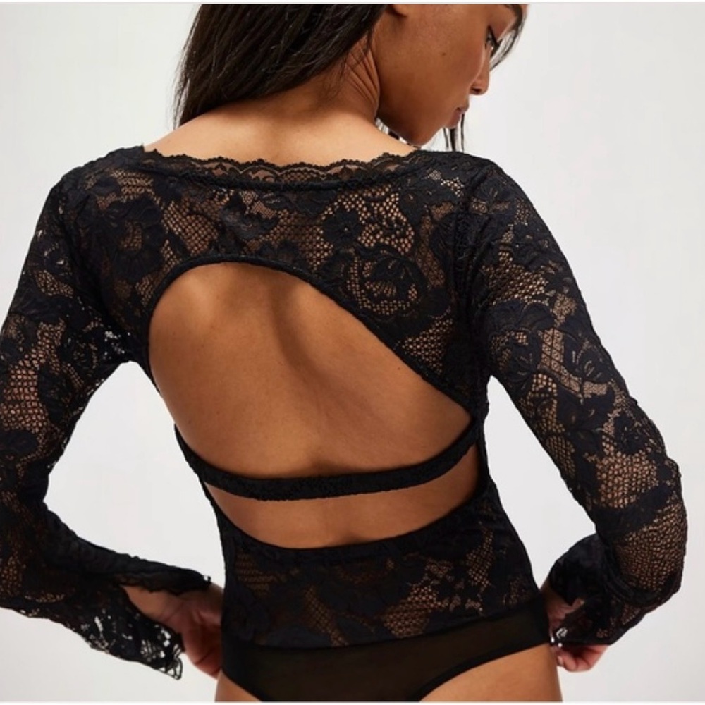 FP Intimately “Perfectly Fine” long sleeve, Open Back Bodysuit, SP, NWOT